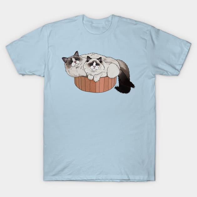 Ragdoll Cat Cuddle Pile T-Shirt by EcoElsa